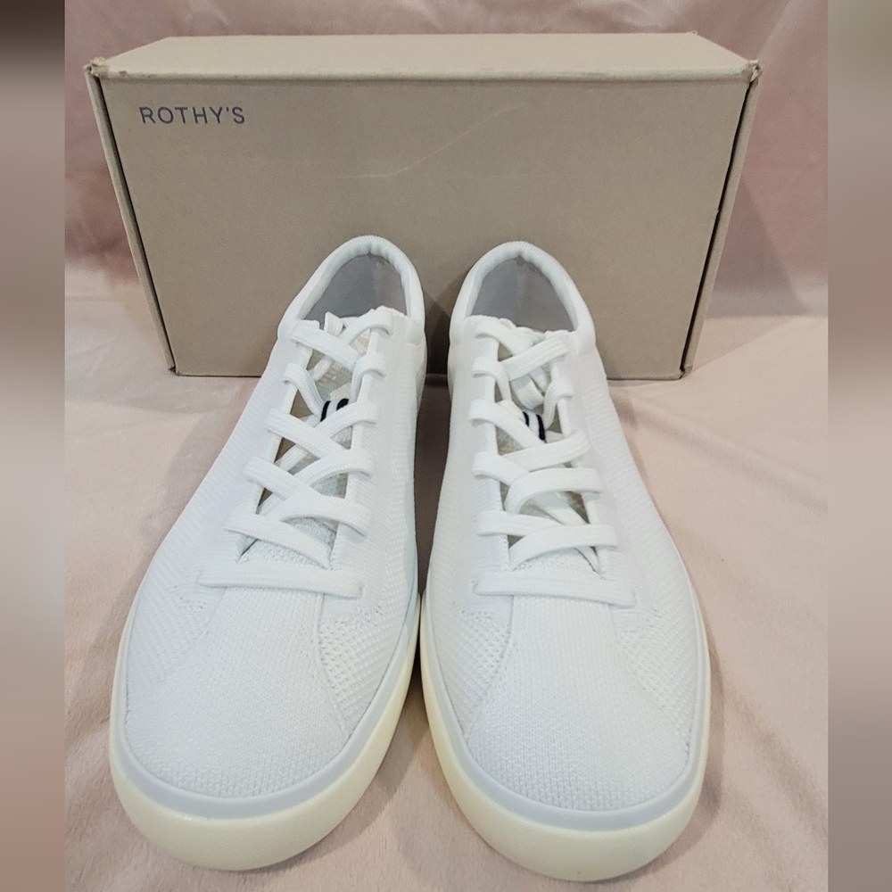 Rothy's White and Blue Men's Sneakers - Picture 4 of 9